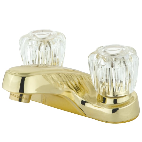 4" Centerset Bathroom Faucet, Polished Brass